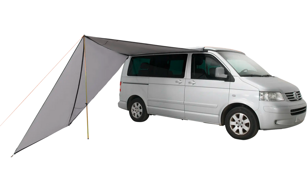 Solseil Lom Tri 250 x 500 cm sett med tre trekanter bakside