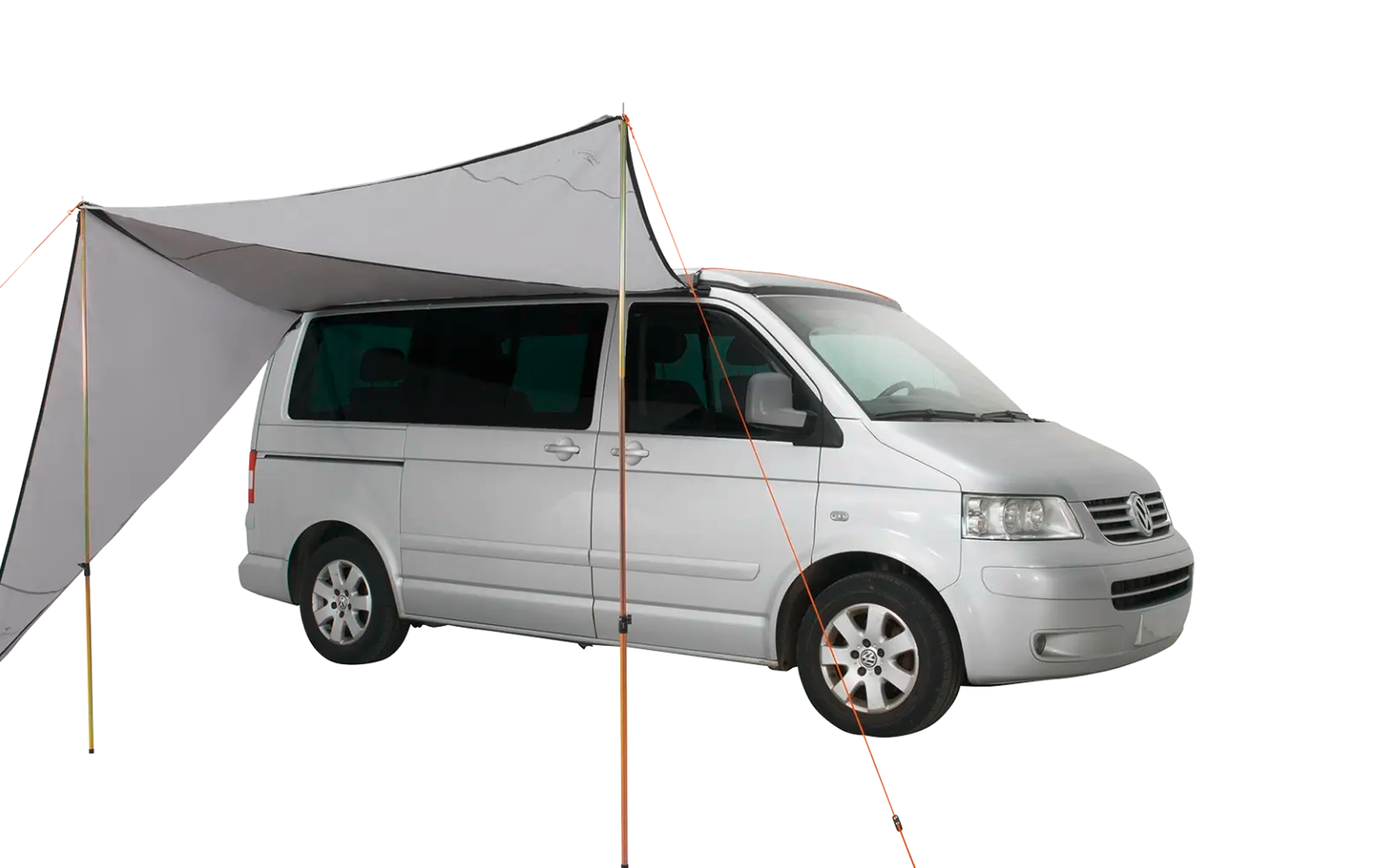 Solseil Lom Tri 250 x 500 cm sett med tre trekanter foran