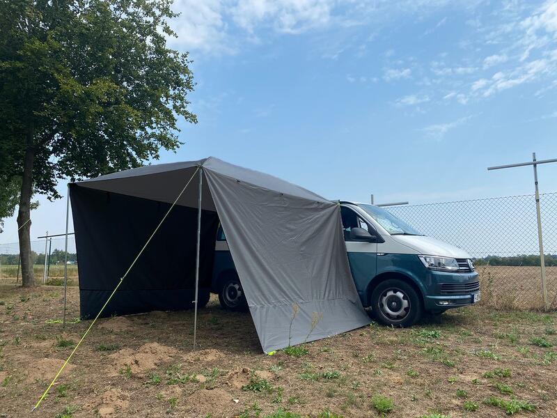 Solseil Mauritius Premium 260x300 cm antrasitt bakside med feste