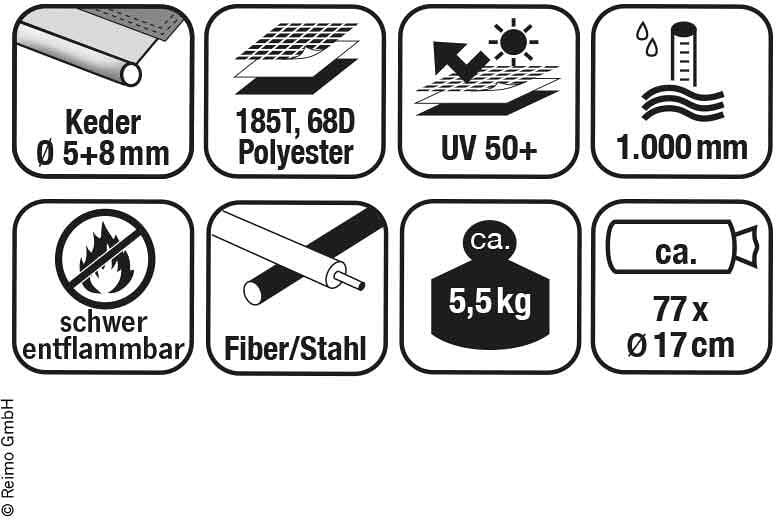 Solseil Playa 260 for van pakket sammen