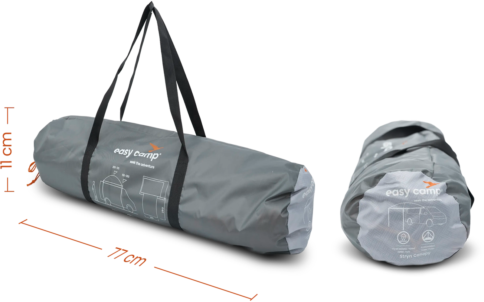 Montert Solseil Stryn 250x250 cm for bobil og campingvogn