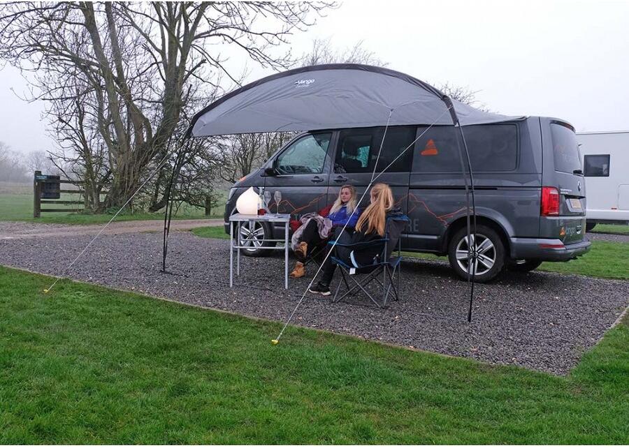 Detaljbilde av Solseil Sun Canopy 380x215 cm grey violet med stenger materiale