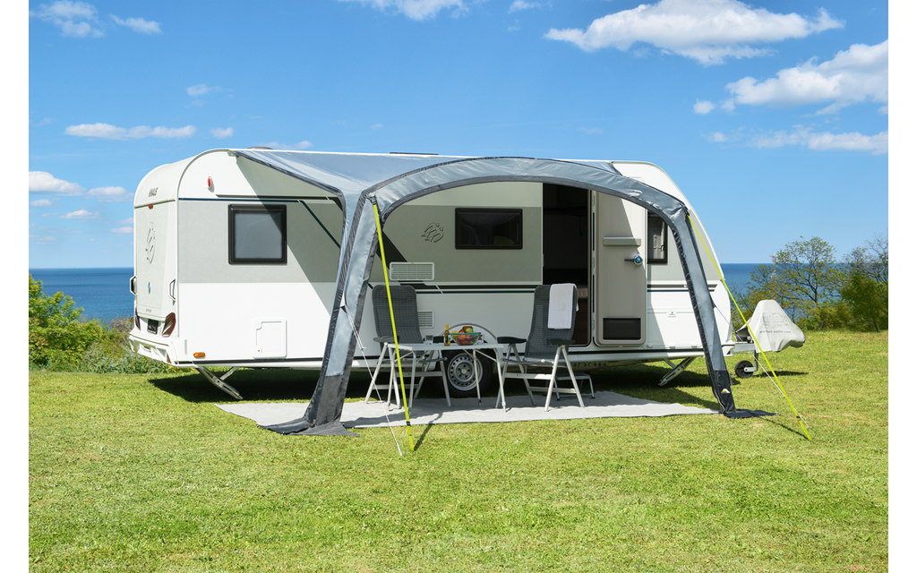 Solseil Sunny Air 400 med luftsystem 400x250 cm bakside detalj