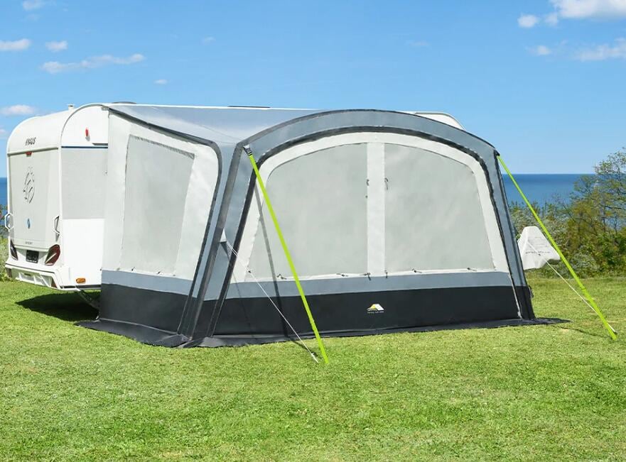 Solseil Sunny Air med luftstenger for campingvogn - dwt detalj av luftslange