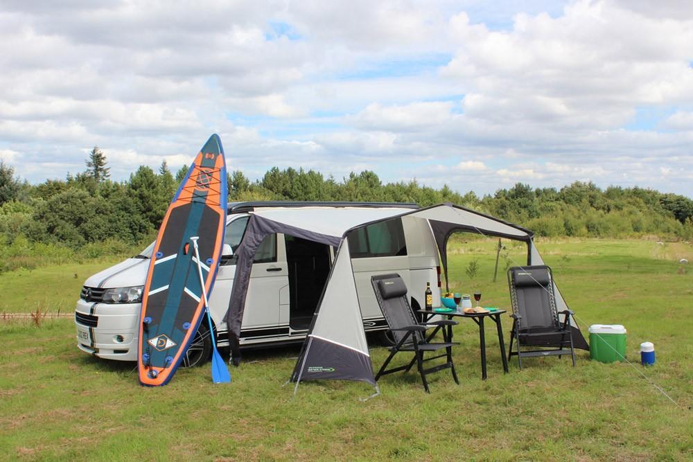 Solseil Techline Canopy Midline med sidevegger forfra