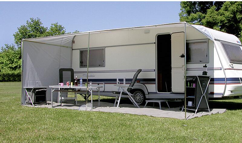 Solseil Toscana for campingvogn forfra
