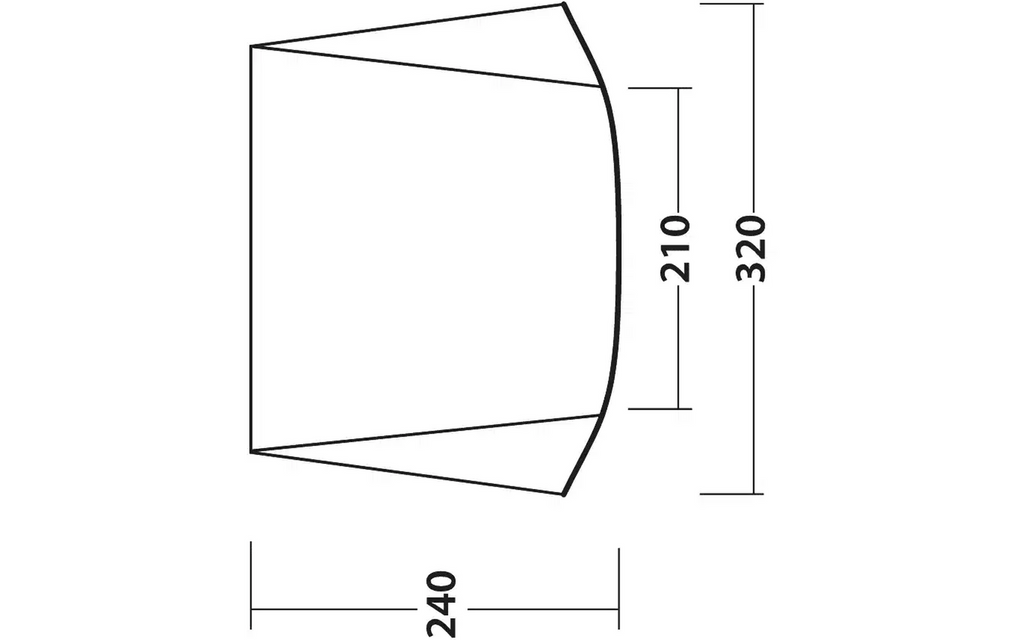 Solseil Touring Canopy 210-320 x 240 cm for bobil og campingvogn - Outwell bæretaske