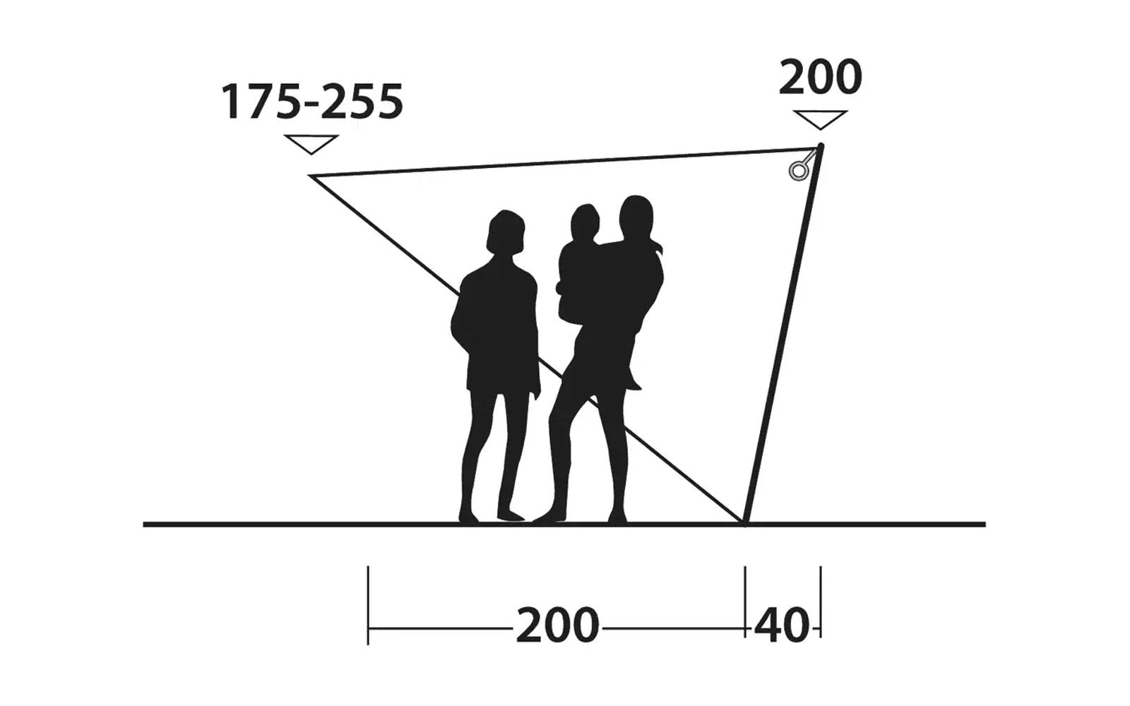 Solseil Touring Canopy 210-320 x 240 cm for bobil og campingvogn - Outwell feste system
