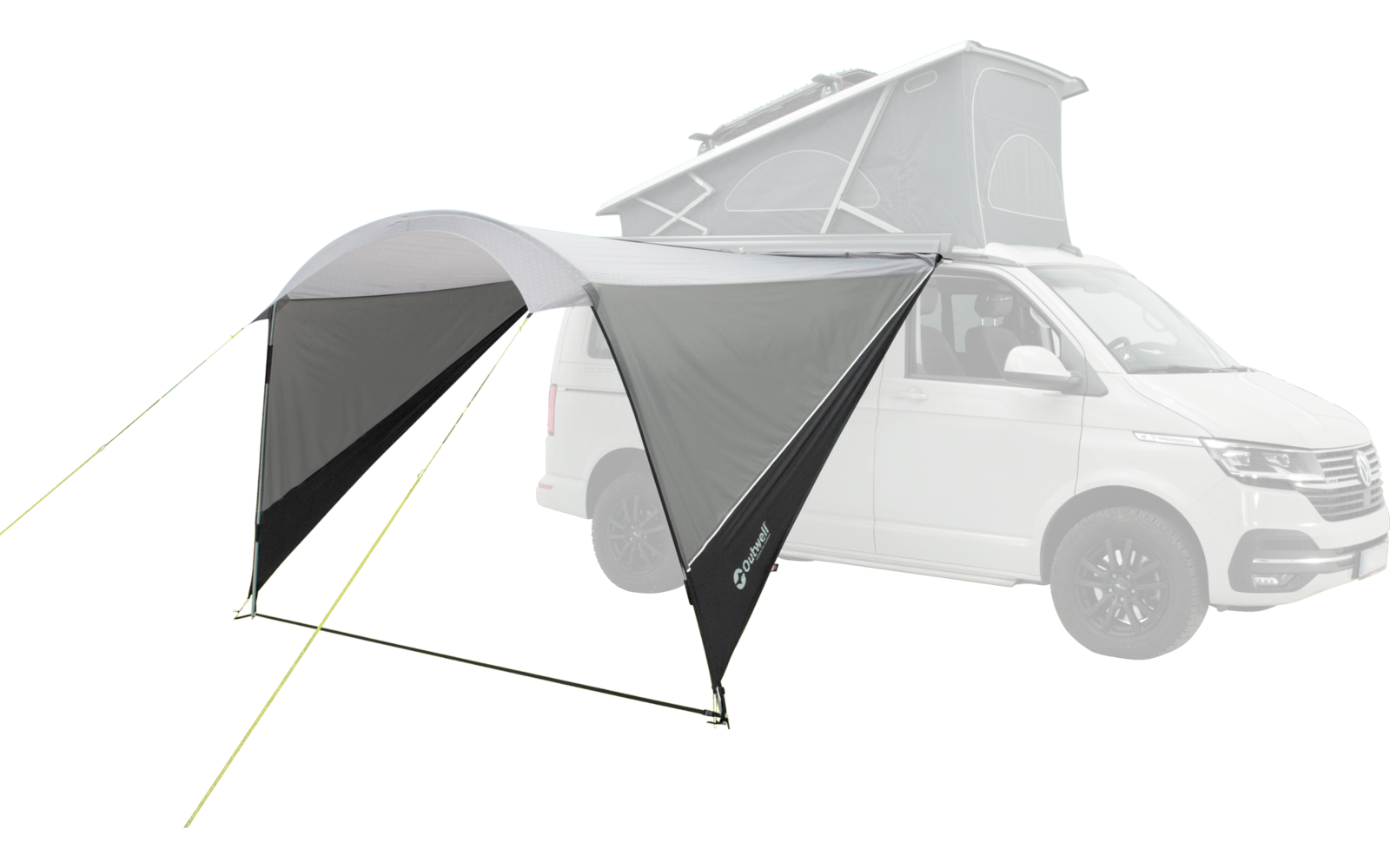 Solseil Touring Canopy 240x320 cm for van og campingvogn - Outwell montert ved bil
