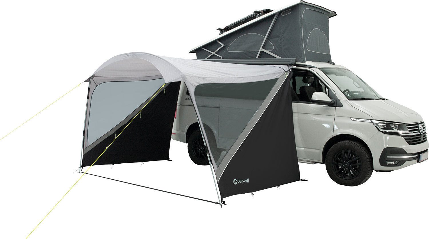 Solseil Touring Shelter med sidevegger 240x320 cm - Outwell montert ved campingbil