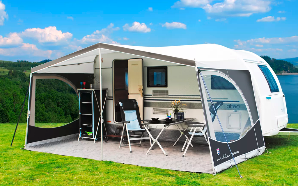 Solseil Weekender 240 stålstang 240 cm dybde antrasitt forfra