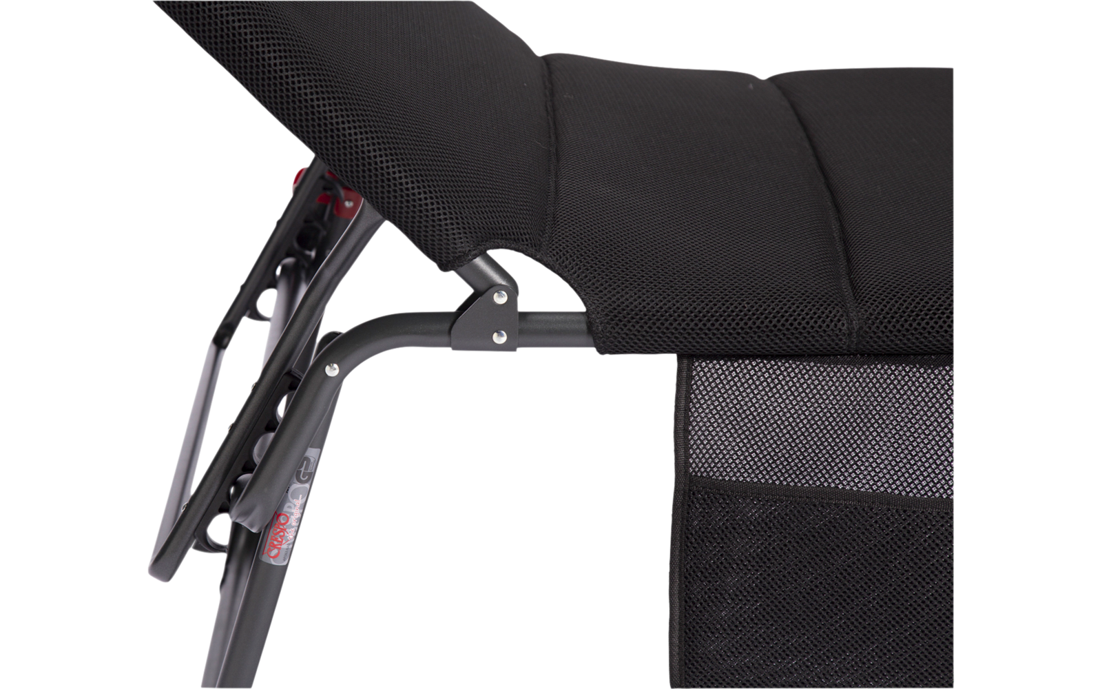 Nærbilde av justerbar rygg på solseng Air-Deluxe AP/363 L 205x68 cm svart
