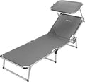 Solseng Malibu med solskjerm 189x61 cm grå for komfortabel utendørs avslapning