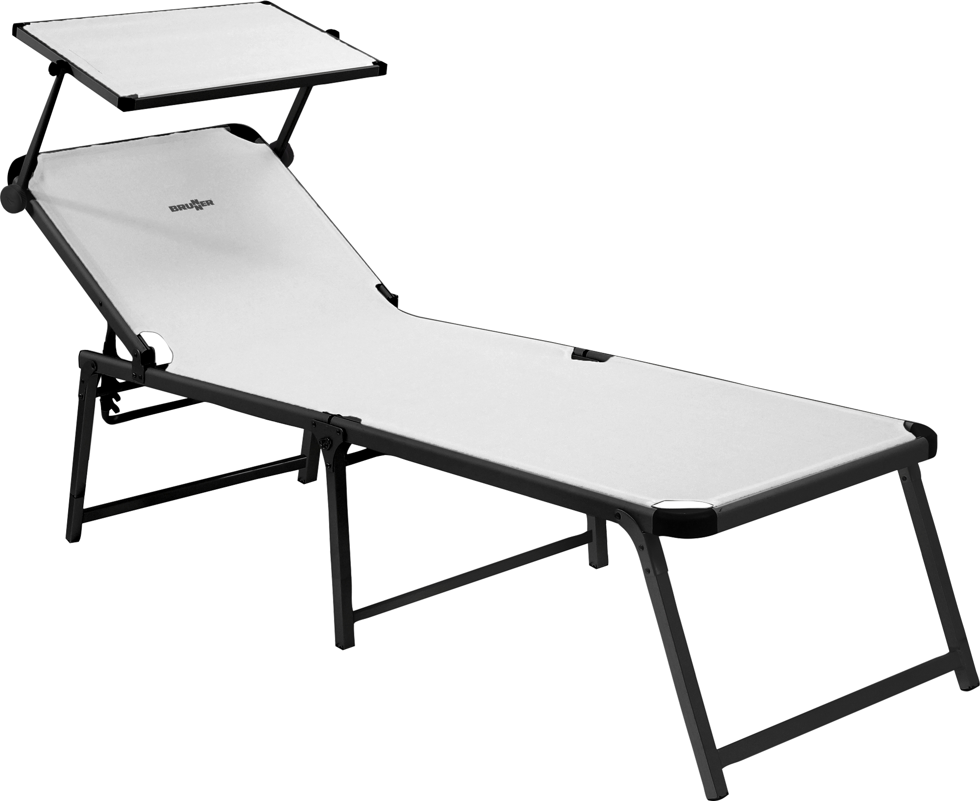 Solseng Marbella High med soltak 198x64 cm aluminium sett forfra