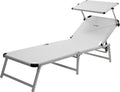 Solseng Marbella med solskjerm 192x67 cm hvit fra Brunner for avslapning ute