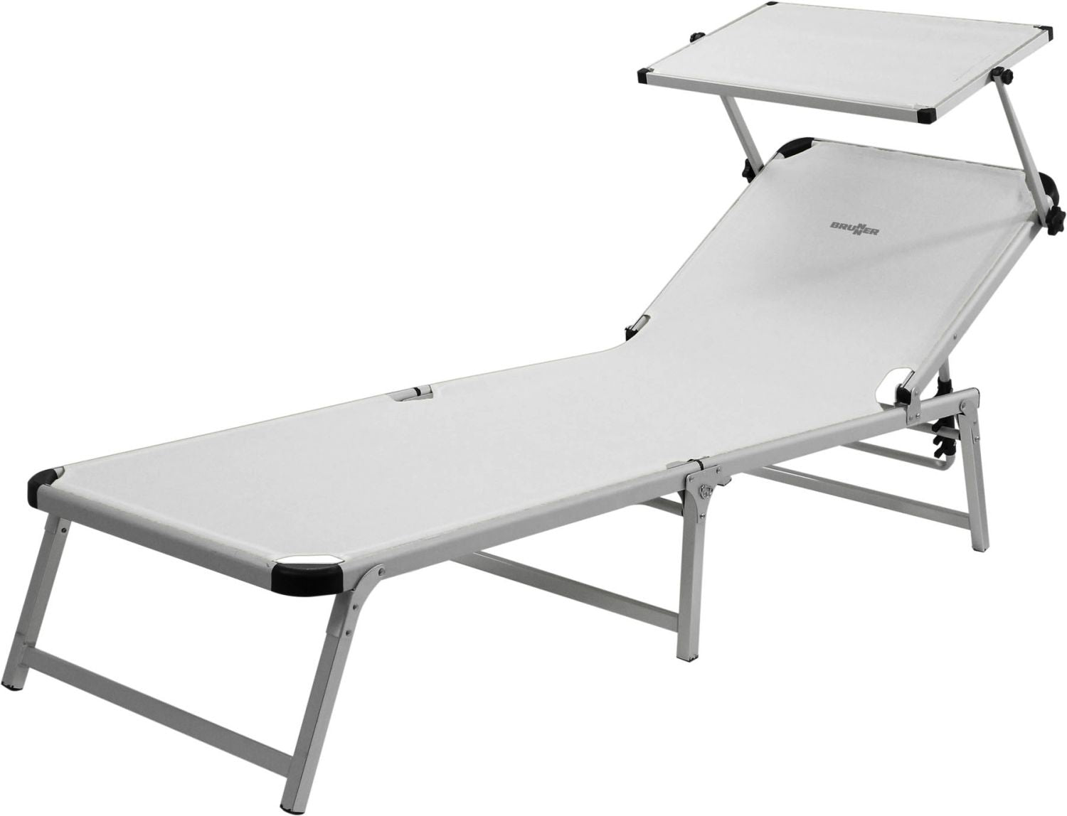 Solseng Marbella med solskjerm 192x67 cm hvit fra Brunner for avslapning ute