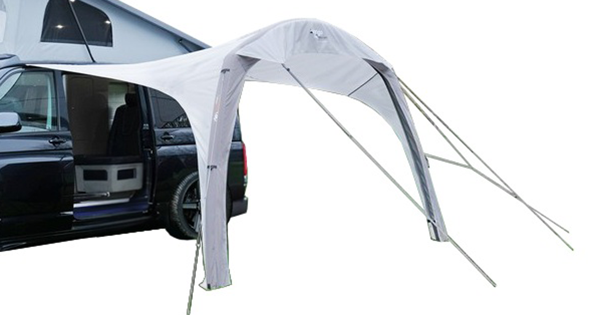 Soltak AirBeam Sky Canopy 250x250 cm for campingvogn og bobil fra forfra
