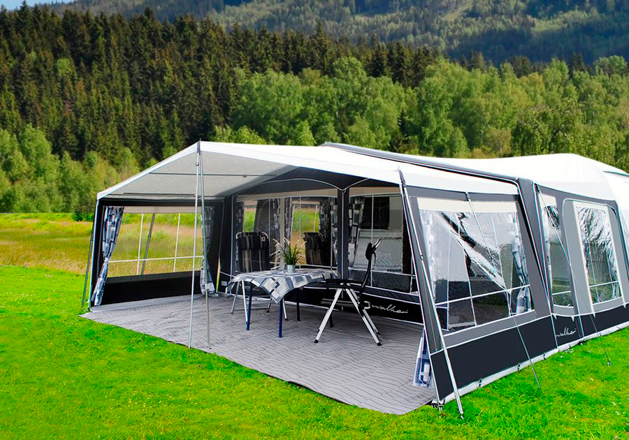 Soltak Patio WS-4 for sesongcamping fra front
