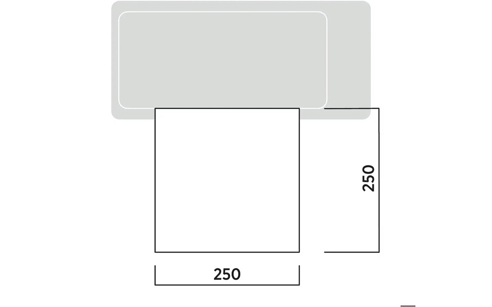 Soltak Stryn 250 x 250 cm for bobil og campingvogn montert