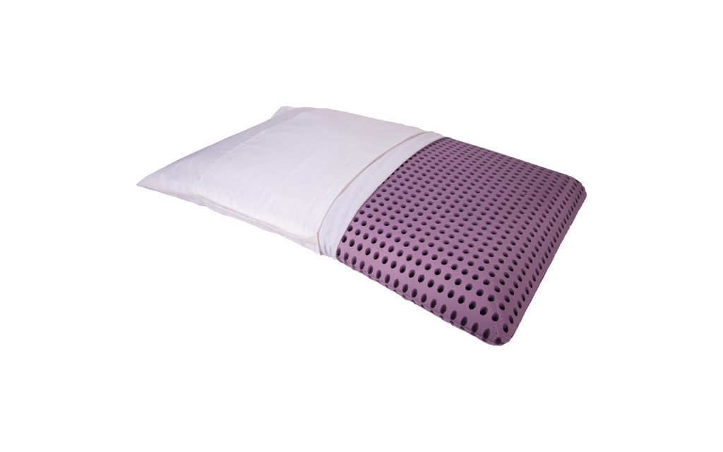 Sove- og duftpute med Therm Soft skum og bomull, lavendel bakside
