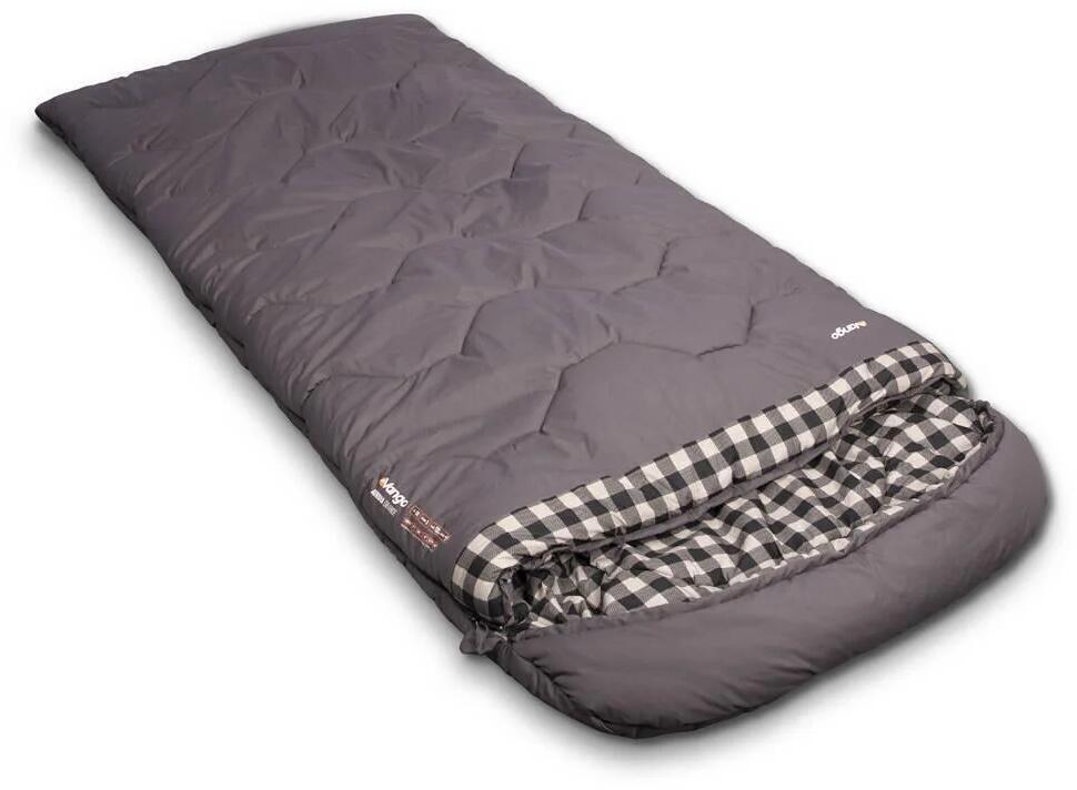 Sovepose Aurora Grande 3-sesonger 233 cm bomullsfôr detalj av glidelås