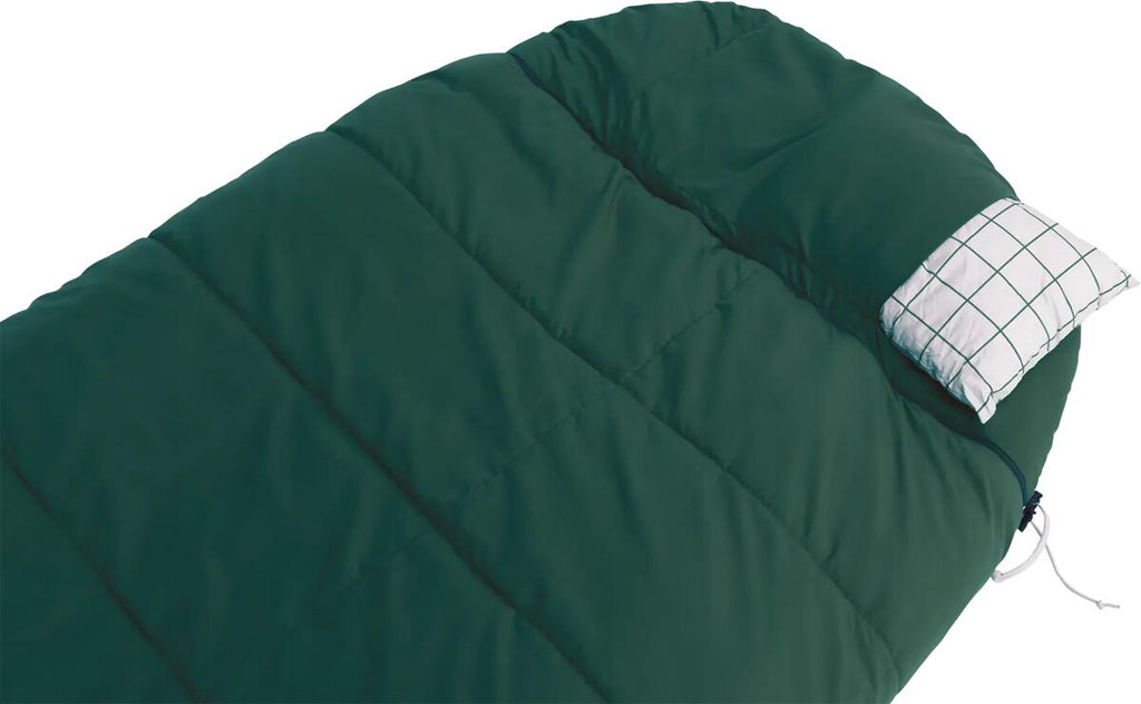Sovepose Camper Lux XL 235x105 cm grønn montert på campingplass