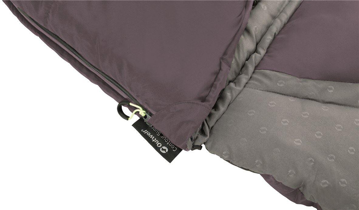 Detalj av integrert pute i Sovepose Contour 220x85cm 2-3 sesonger dark purple