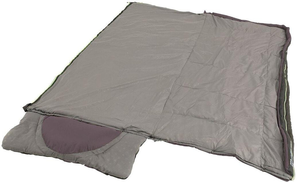 Nærbilde av glidelåsen på Sovepose Contour 220x85cm 2-3 sesonger dark purple