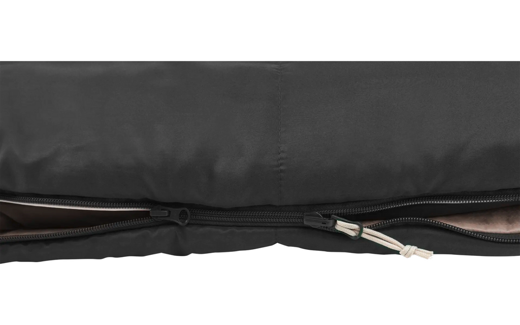 Sovepose Contour Prime 220x85 cm glidelås venstre mørkegrå - Outwell sett fra baksiden