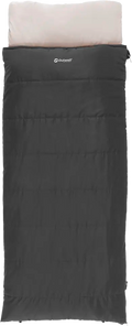 Sovepose Contour Prime 220x85 cm glidelås venstre mørkegrå - Outwell sett forfra med hette