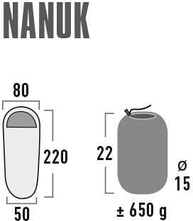 Sovepose Nanuk fleece mumieform 220x80/50 cm detalj