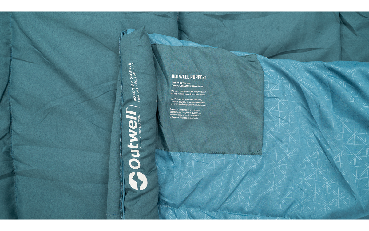 Sovepose Roadtrip Double 2 personer 225 x 150 cm grønn - Outwell pakket i kompresjonspose