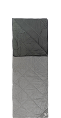 Sovepose og teppe WellhealthBlanket Wool Melange grå - Grüezi Bag sett forfra, utbrettet som teppe