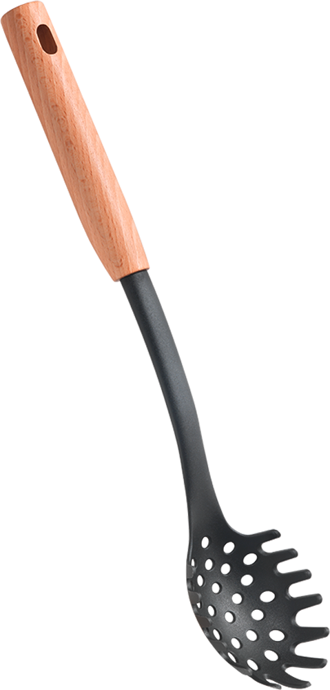 Spaghettiskje Arizona Line med bøkehåndtak 34,5 cm fra Metaltex