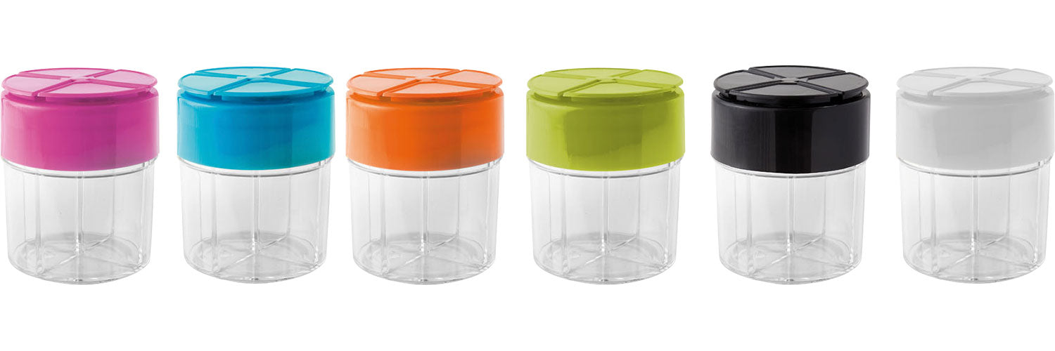 Spice Box krydderboks med 4 kammer, 200 ml fra Brunner for organisering av krydder