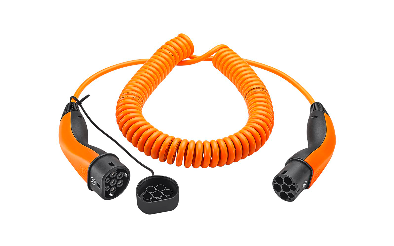 Spiral ladekabel type 2 3-fase 20A 11kW 5m oransje - LAPP bakside