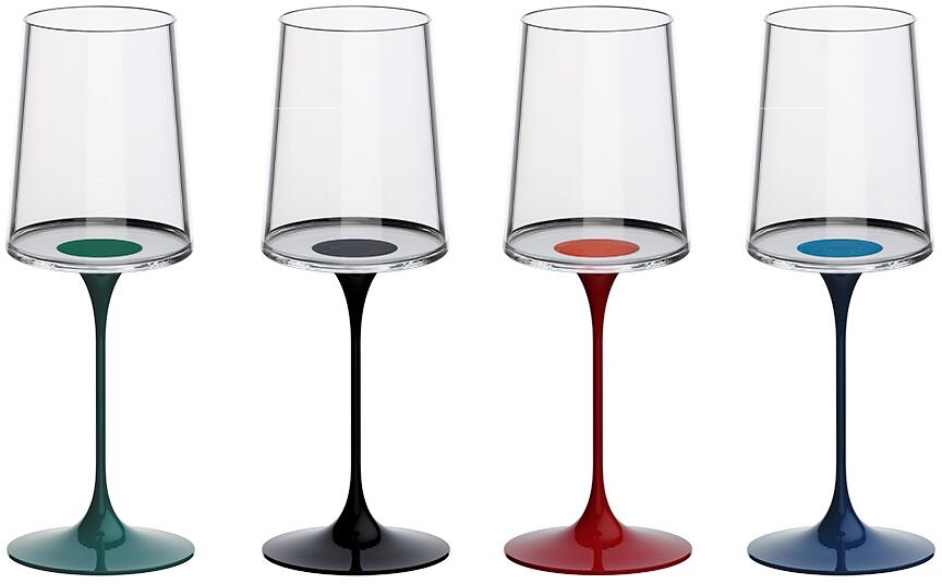 SplitGlass hvitvinsglass 2-delers sett 280 ml krystallglass forfra