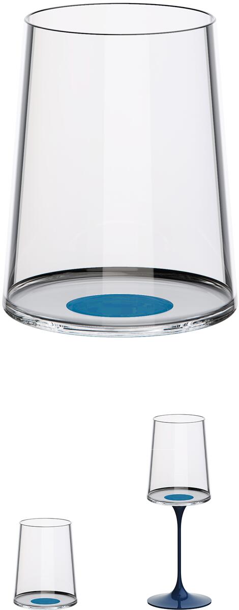 SplitGlass hvitvinsglass 2-delers sett 280 ml krystallglass montert med farget stilk