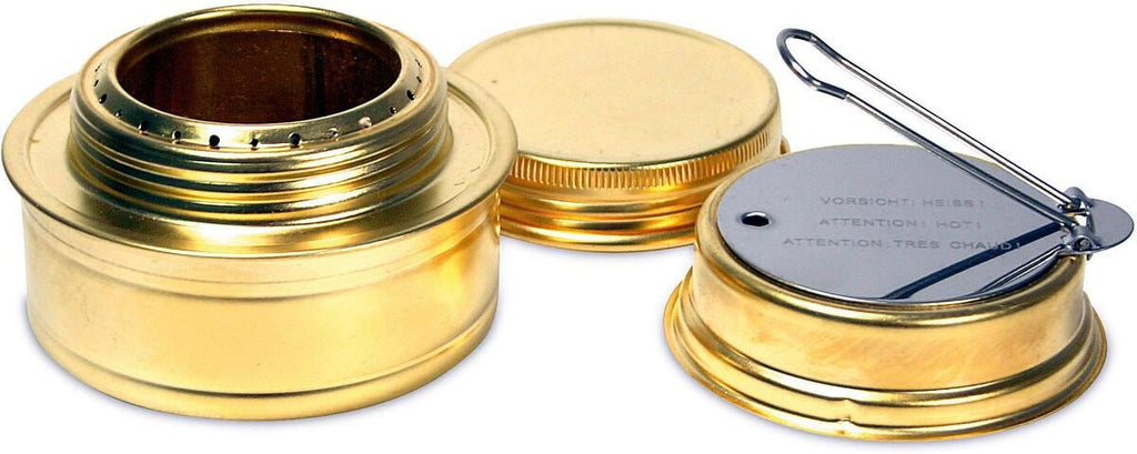 Bakside av Spritbrenner i messing med flammeregulator, 92 g - Esbit