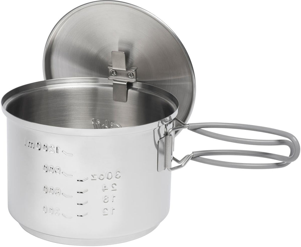 Spritkoker-sett 1500 ml i rustfritt stål bakside