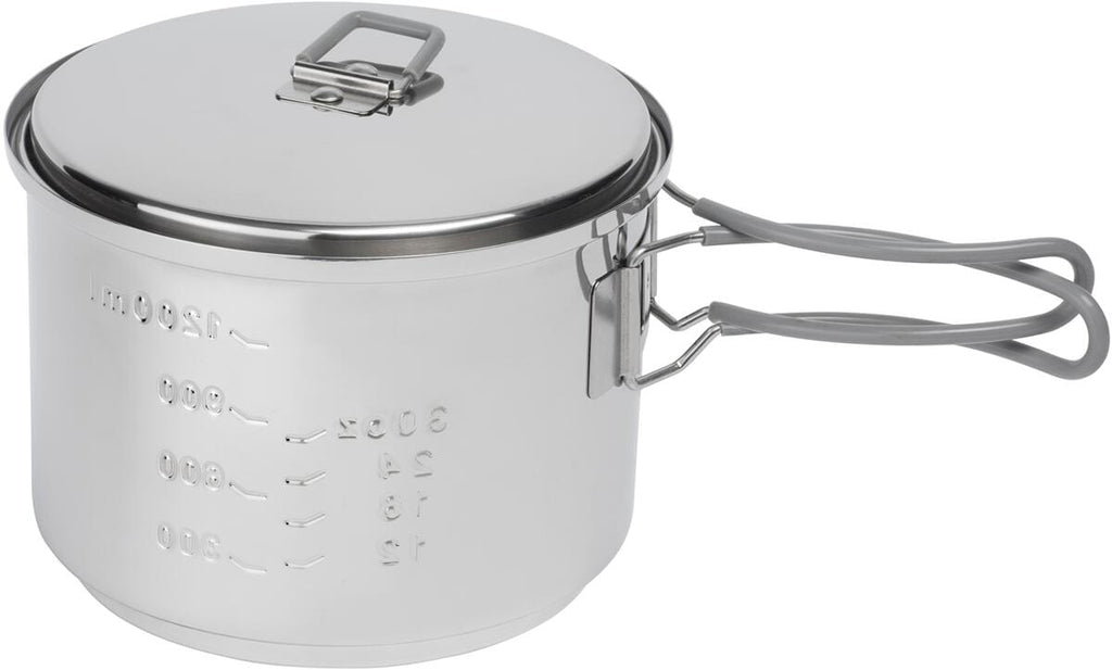 Spritkoker-sett 1500 ml i rustfritt stål detalj av håndtak