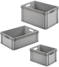 Stablebar oppbevaringsboks i polypropylen, 80 kg kapasitet - frontbilde
