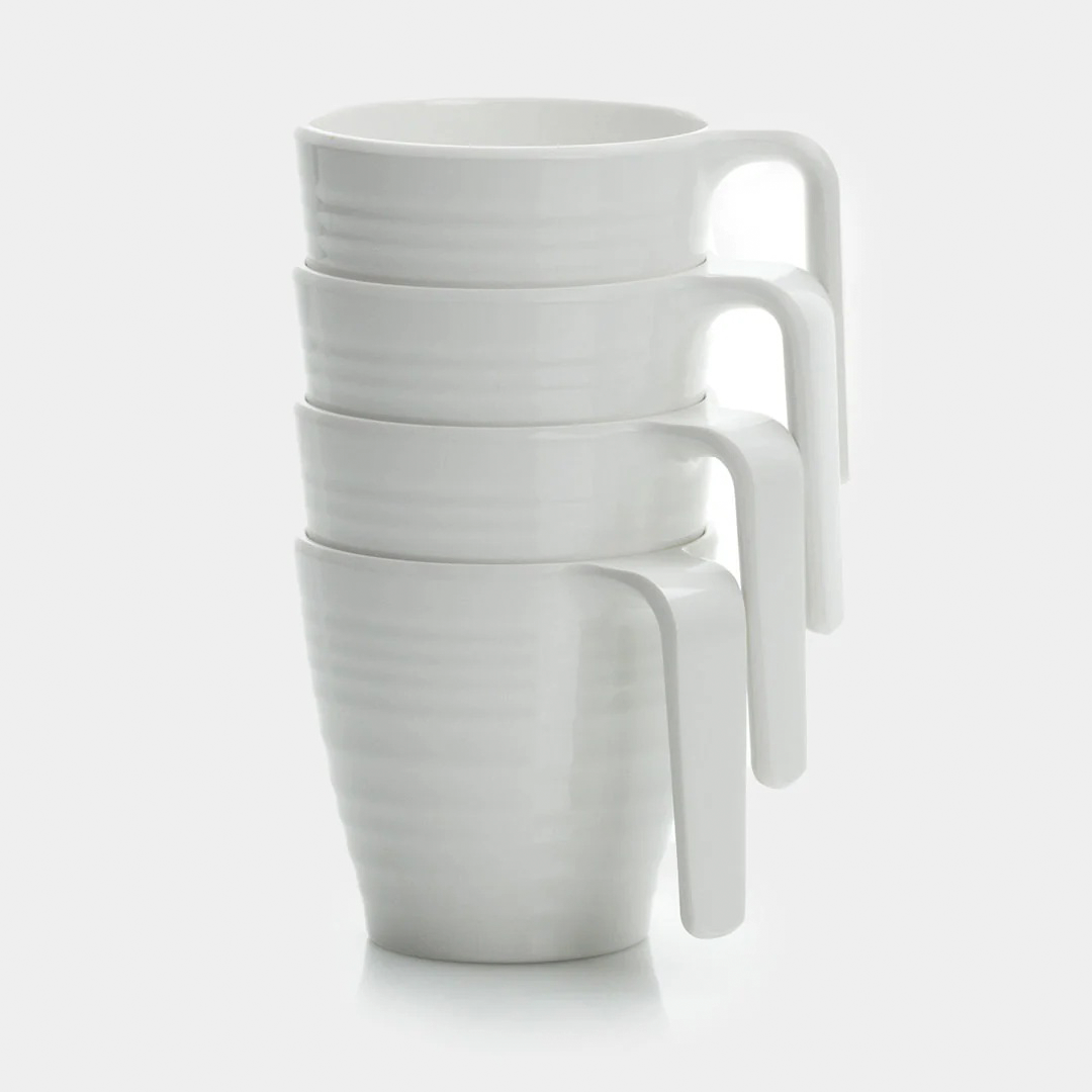 Stablebare kopper 4-stk sett 350 ml soft white - Flamefield forfra