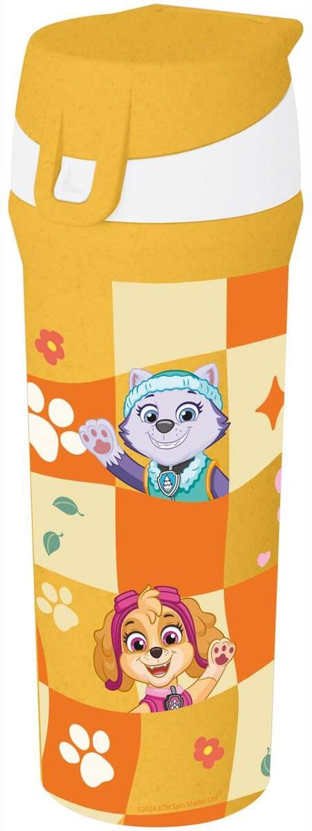 Stan Paw Patrol barnedrikkeflaske 425 ml med klipslokk montert på sekk
