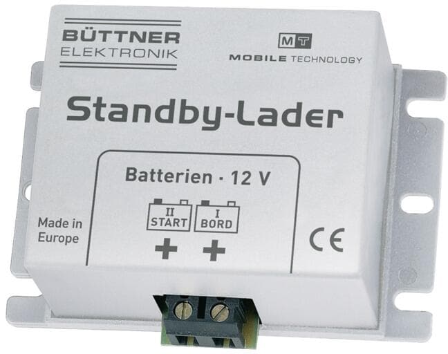 StandBy-lader 12V maks 2A for startbatteri 90x60x38mm fra Büttner Elektronik