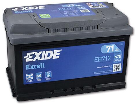 Startbatteri Excell EB bly-syre med Carbon Boost montert i bil