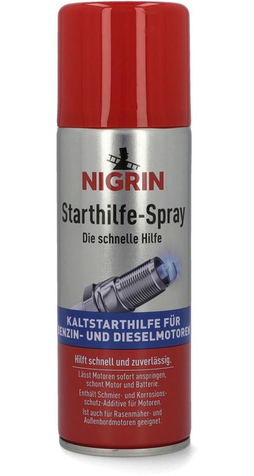 Starthjelp-spray for bensin- og dieselmotorer 200 ml - Nigrin forfra