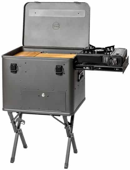 Bakside av Stativ for Kitchenbox i aluminium, 3 høyder, 3 kg - Layzee