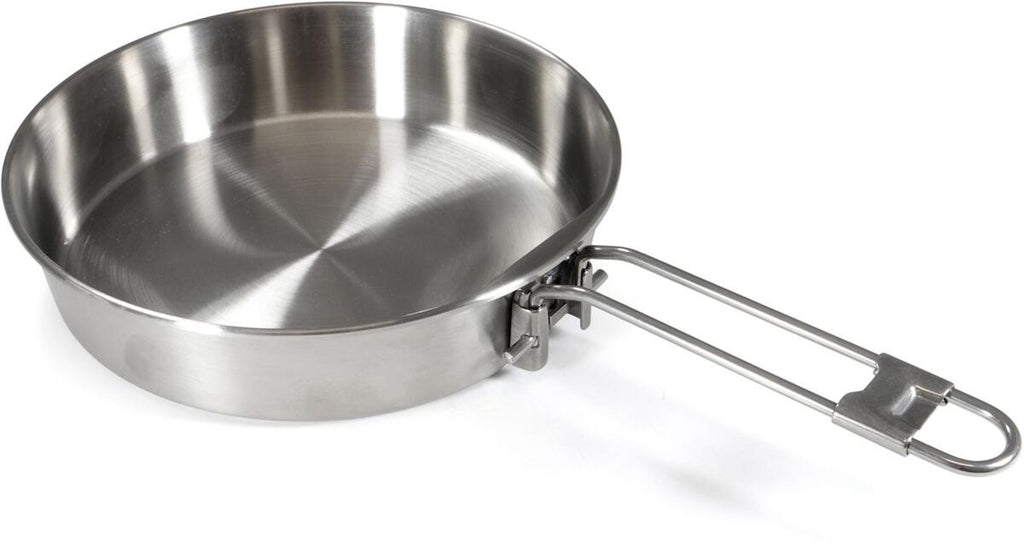 Stekepanne i rustfritt stål Ø18 cm med sammenleggbart håndtak forfra