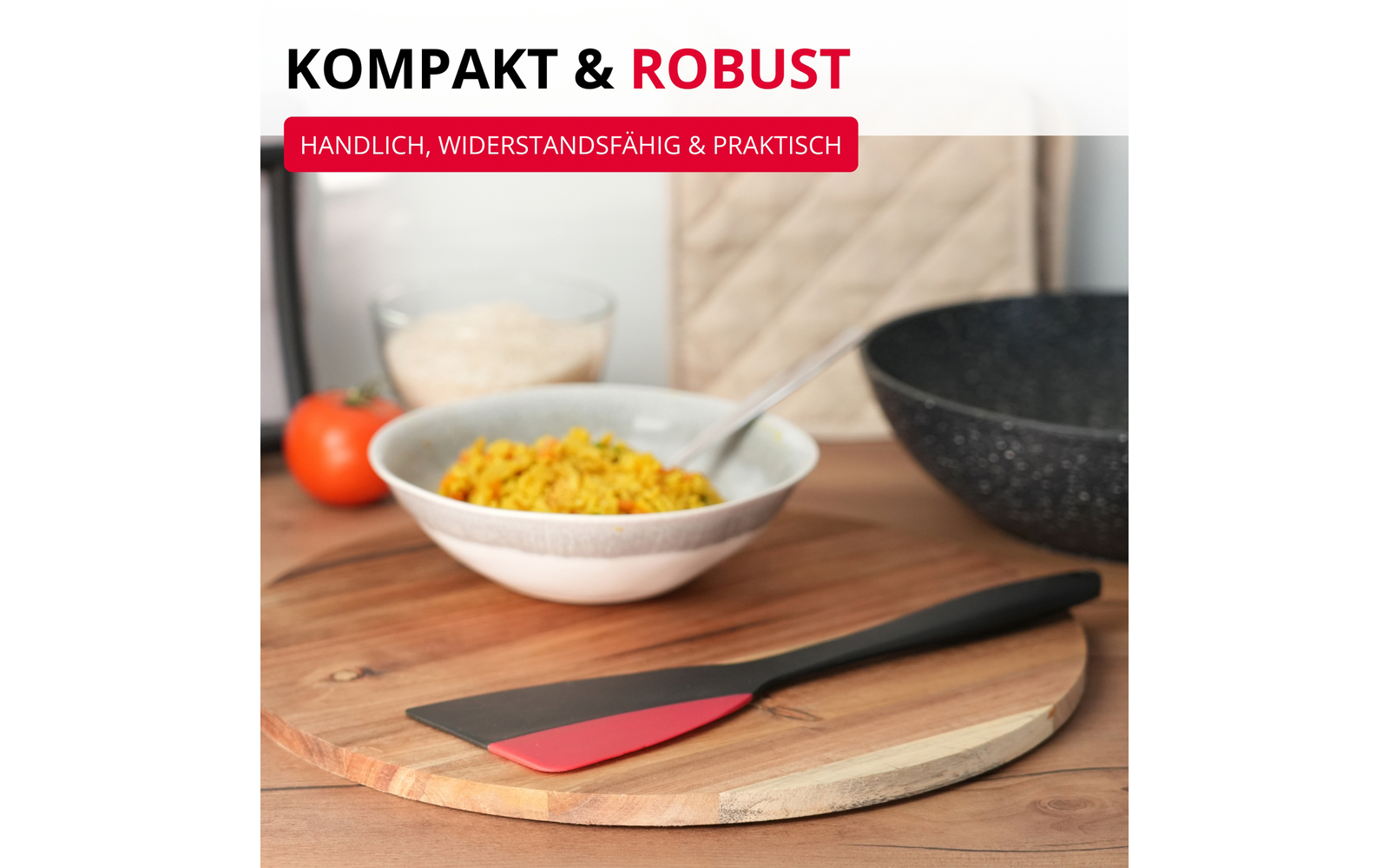 Stekespade Flexi silikon 24 cm varmebestandig 200 °C med oppheng